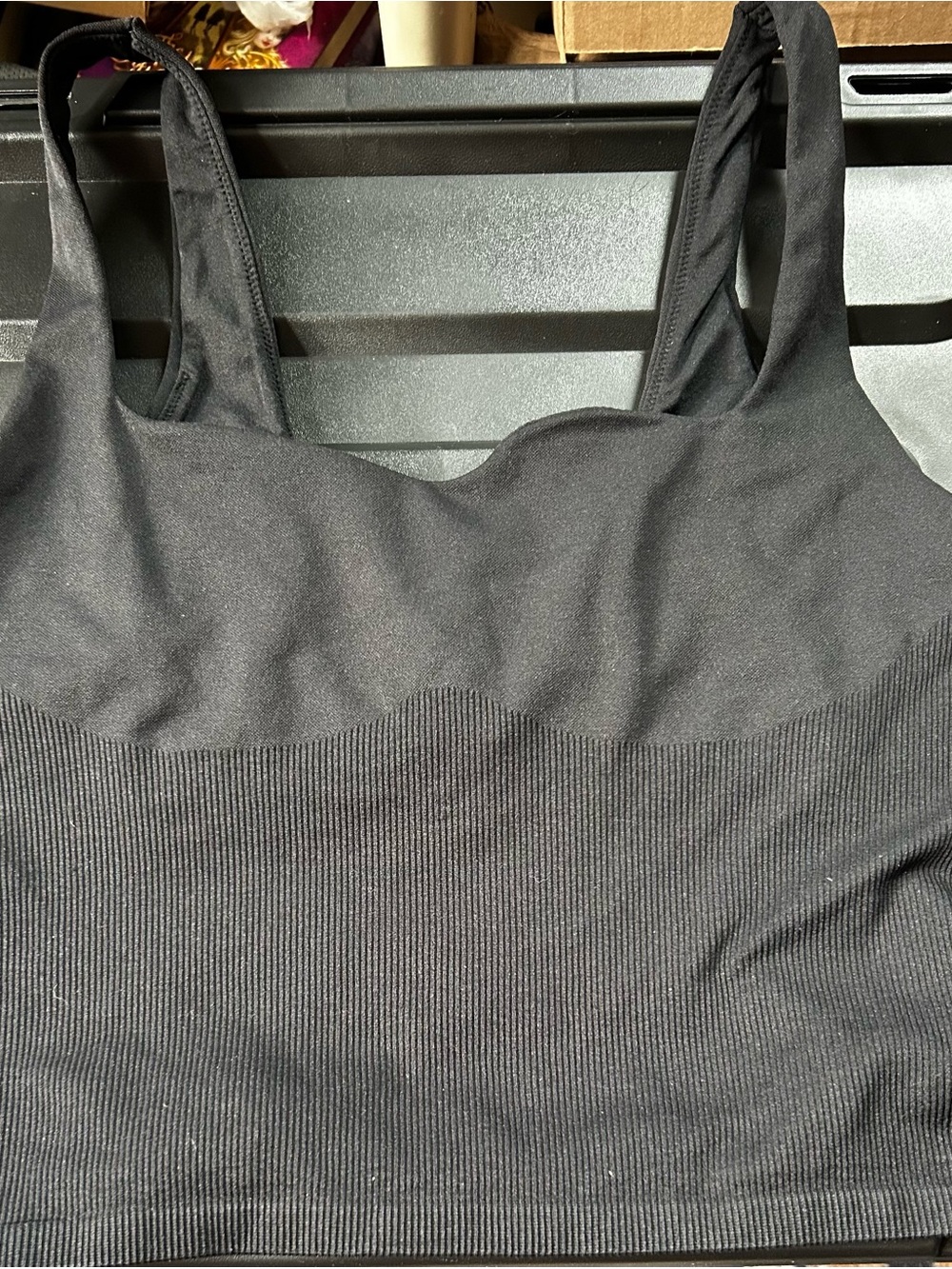 Victoria's Secret Black Ribbed Seamless Sports Bra